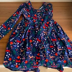 Blue holiday Hanna Andersson dress (size 8)